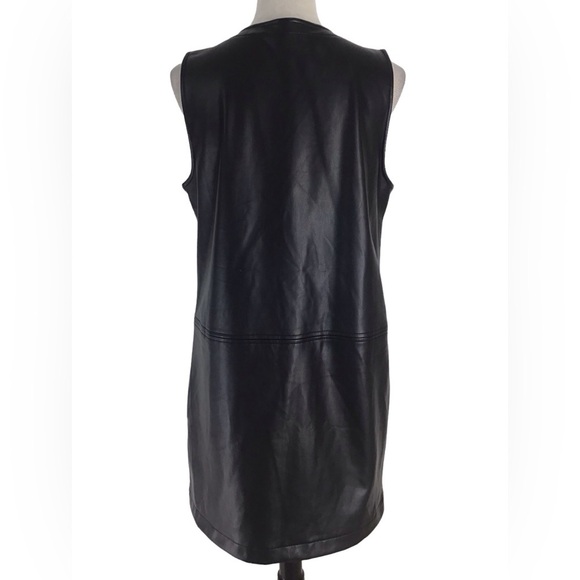 Michael Stars Black Vegan Leather Cecelia Dress Size Medium - Picture 5 of 10
